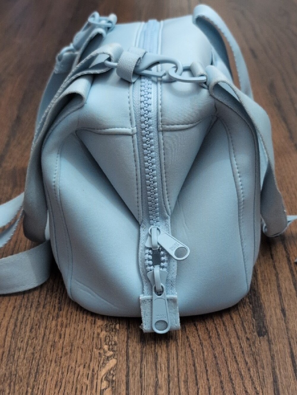 Small Dagne Dover Powder Blue Mini Duffel With Dust Cover - Picture 7 of 11